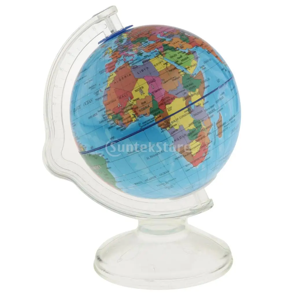 Swivel Spining World Globe Coin Cash Bank Money Box School Educational Teaching Kits Children Leaning Toys	