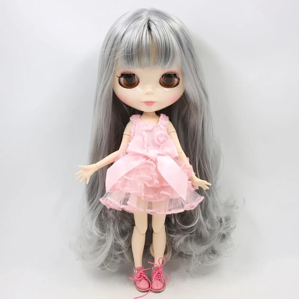 ICY Middie Blythe Doll Grey Hair Jointed Body 20cm