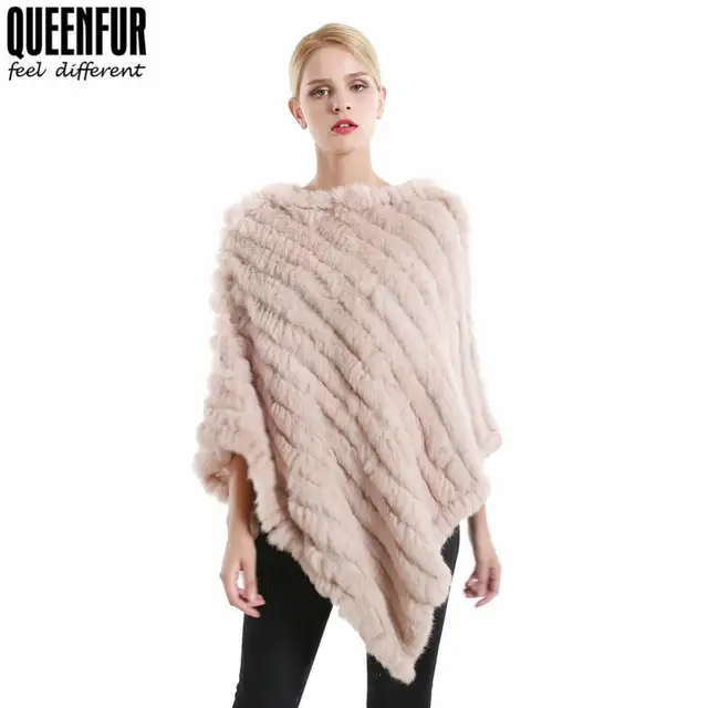 poncho rabbit fur