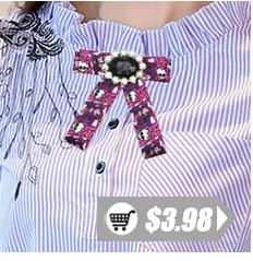 i-Remiel Camisas Mujer Rhinestone Ribbon Bow Tie Brooch Female Wedding Dress Woman Clothing Fashionable Shirt Collar Accessories