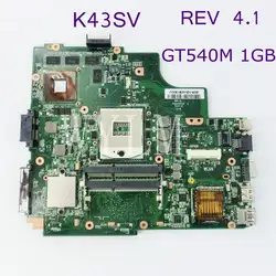 K43SV GT540M 1 ГБ N12P-GV-B-A1 Материнская плата Asus K43S A43S X43S P43S Ноутбук материнских плат REV 4,1 DDR3 100% тестирование работает хорошо