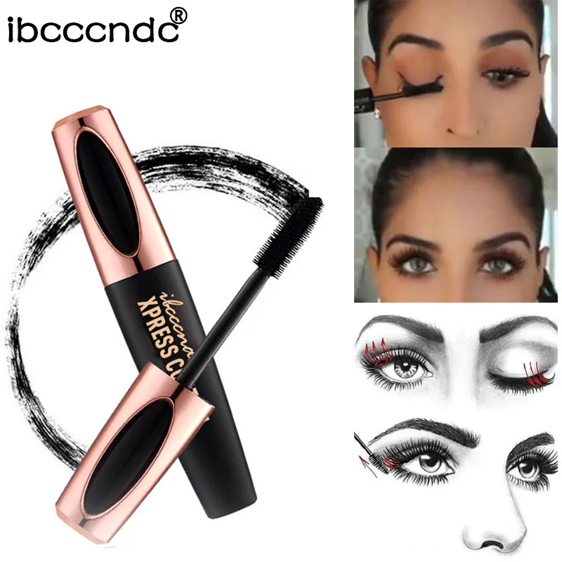 

Ibcccndc Black 4D Waterproof Rimel Mascara Silk Fiber Lash Mascara for Eyelash Extension Thick Lengthening Eye Lashes Cosmetics