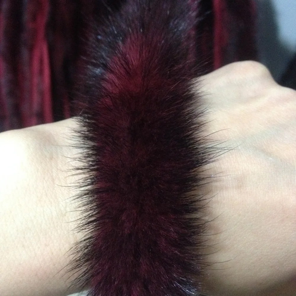

Black mink fur trim /real fur trimming /genuine fur strips for garment accessory