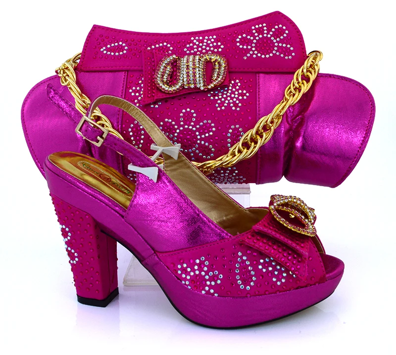 cerise pink shoes and matching bag