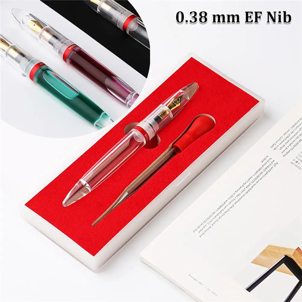 

M2 Dropper 0.38mm EF Nib Iridium Point Transparent Fountain Pen Stationery Supplies