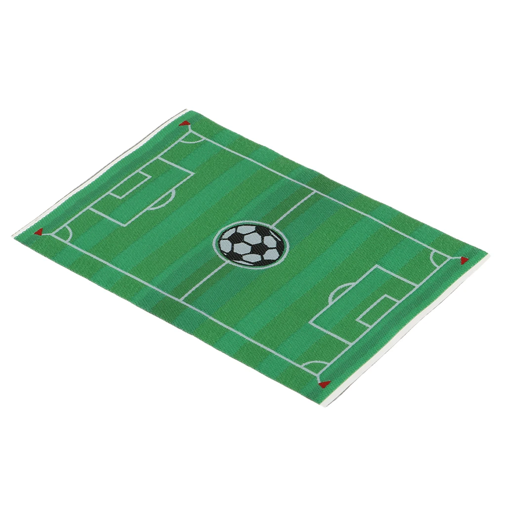 

1/12 Scale Miniature Floor Covering Football Field Rug Embroidery Cloth Mat for Dollhouse Room Garden Decor