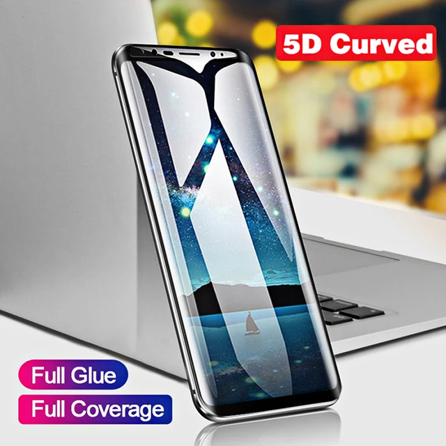 5d Glass For Samsung Galaxy A3 A5 J7 2017 A8 A6 Plus 2018 Case Cover