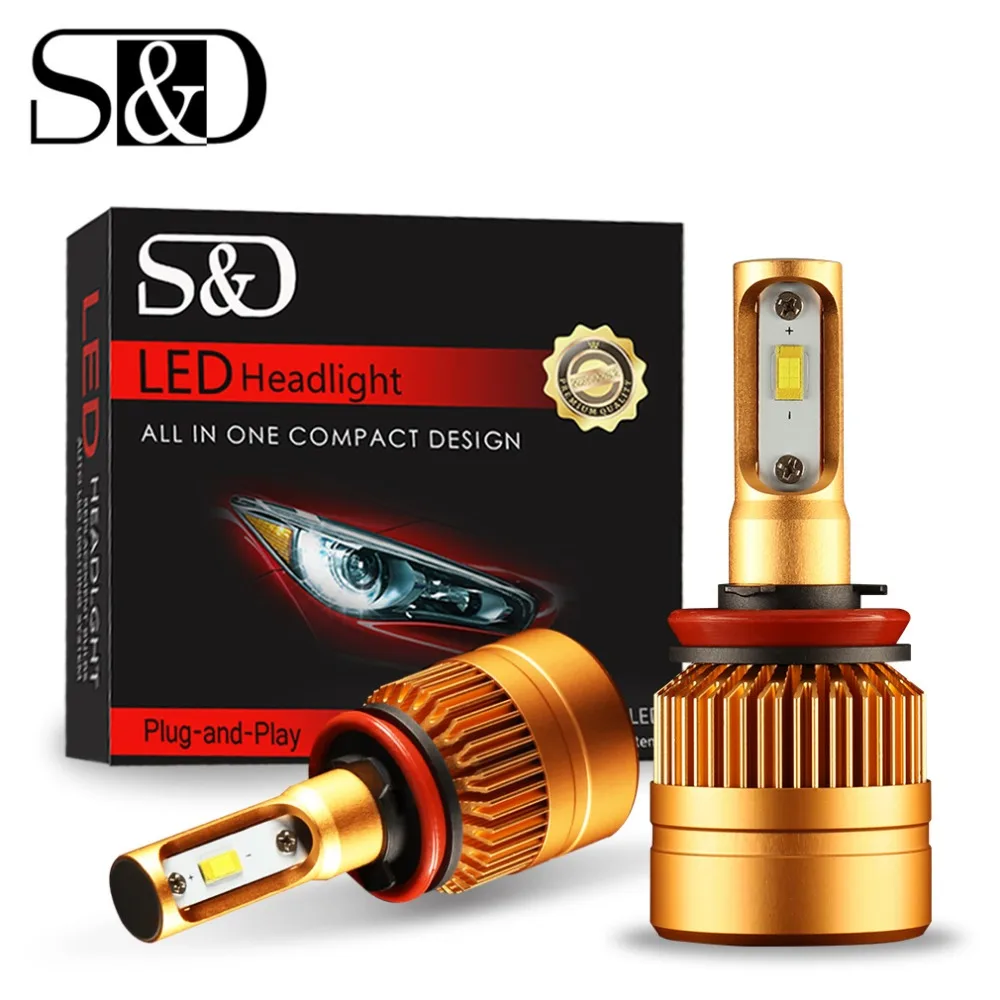 

2Pcs H11 LED Headlight Bulbs With 1515 Chip 6000K 50W Car Light 12V Auto Fog Lamp H7 H4 H1 880 881 H3 9005 9006 LED Bulbs
