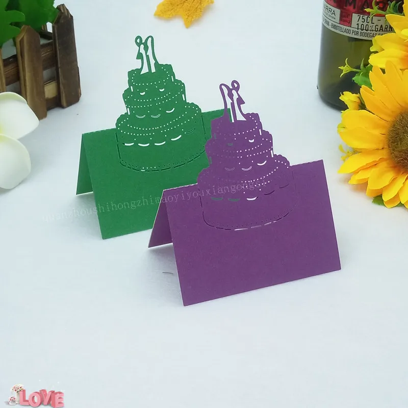 

100pcs Laser Cut Cake Romantic Wedding Invitation Cards Guest Name Place Card Birthday Holiday Party Decoration Card 5ZZ28