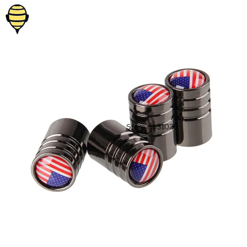 Car Accessories Auto Wheel Tire Valve Stem Caps Valve Covers for USA flag for Lexus Range Rover