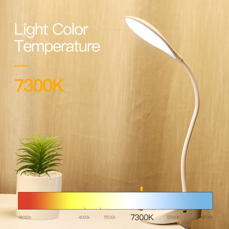  YAGE 7300K USB Table Lamp with Clip 1200mAh 18650 Rechargeable Led Desk Lamp Touch Lampe Flexo Bure - 32965439309