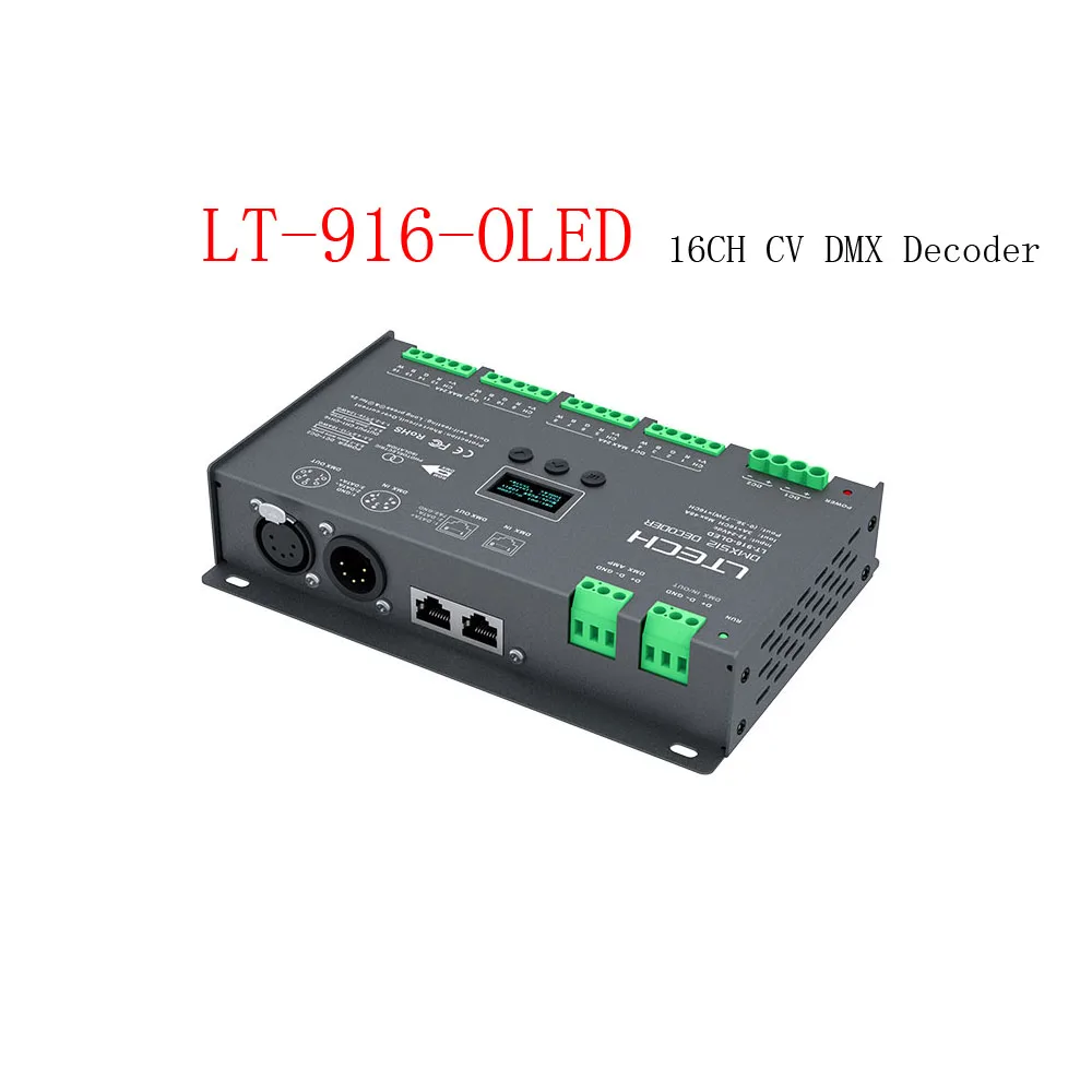LTECH LT-916-OLED 16CH CV DMX512/RDM декодер входное напряжение 12-24Vdc | Лампы и освещение