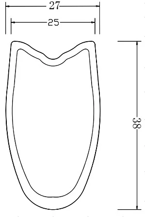 no braking track 25mm wide