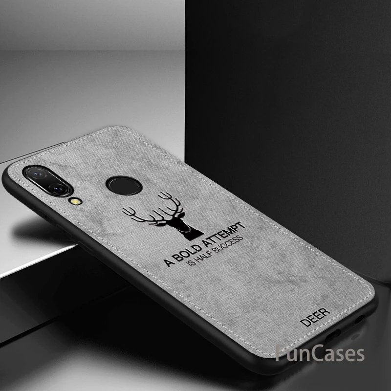 Чехол для Xiaomi Redmi Note 7 тканевый жесткий чехол с потертостями задней панели Xiomi Note7