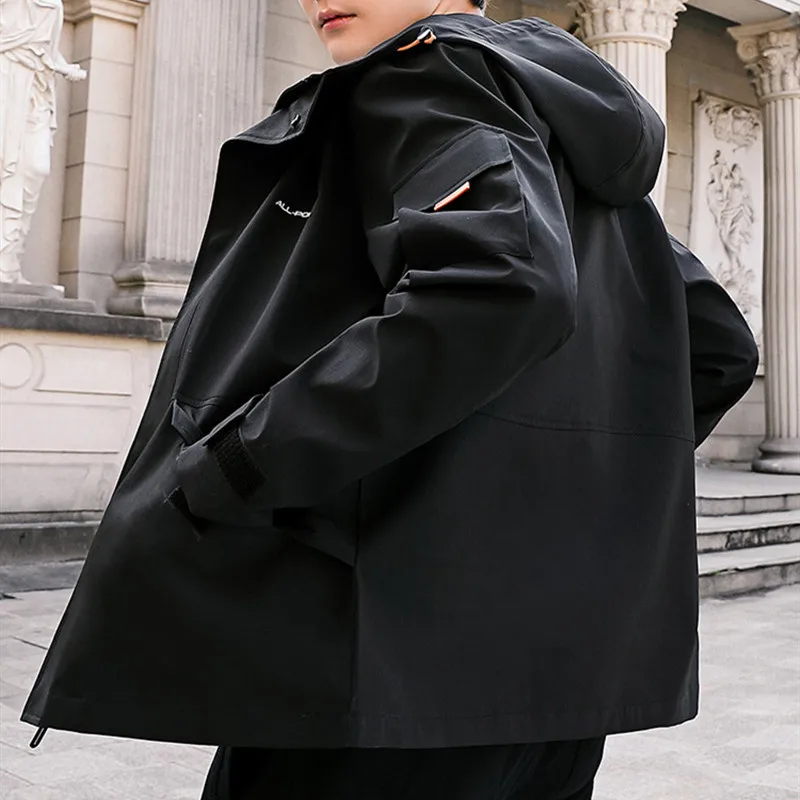 

2019 spring and autumn new Hong Kong style trend men's casual jacket Japanese youth jacket hooded jacket