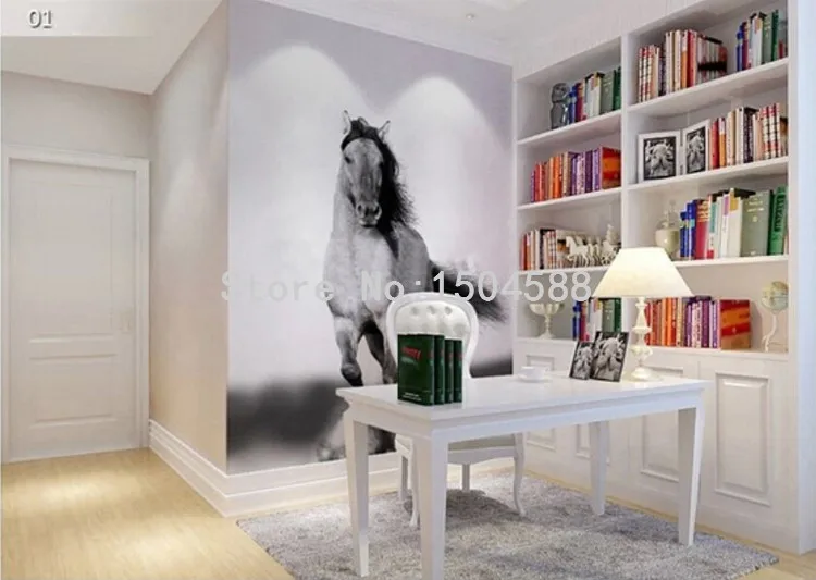 Пользовательские потолочные фрески 3D лошадь фото Настенные обои де Parede защиты от влаги классический Гостиная диван, домашний декор рулон обоев