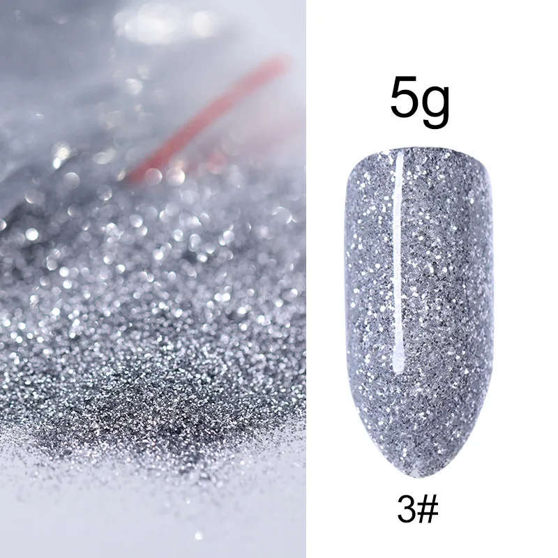10 г/пакет голографическая Лазерная пудра для ногтей Блеск для дизайна ногтей 5 г мерцающий хромированный пигмент для ногтей пыль DIY дизайн для дизайна ногтей для гель-лака - Цвет: 5g-color003