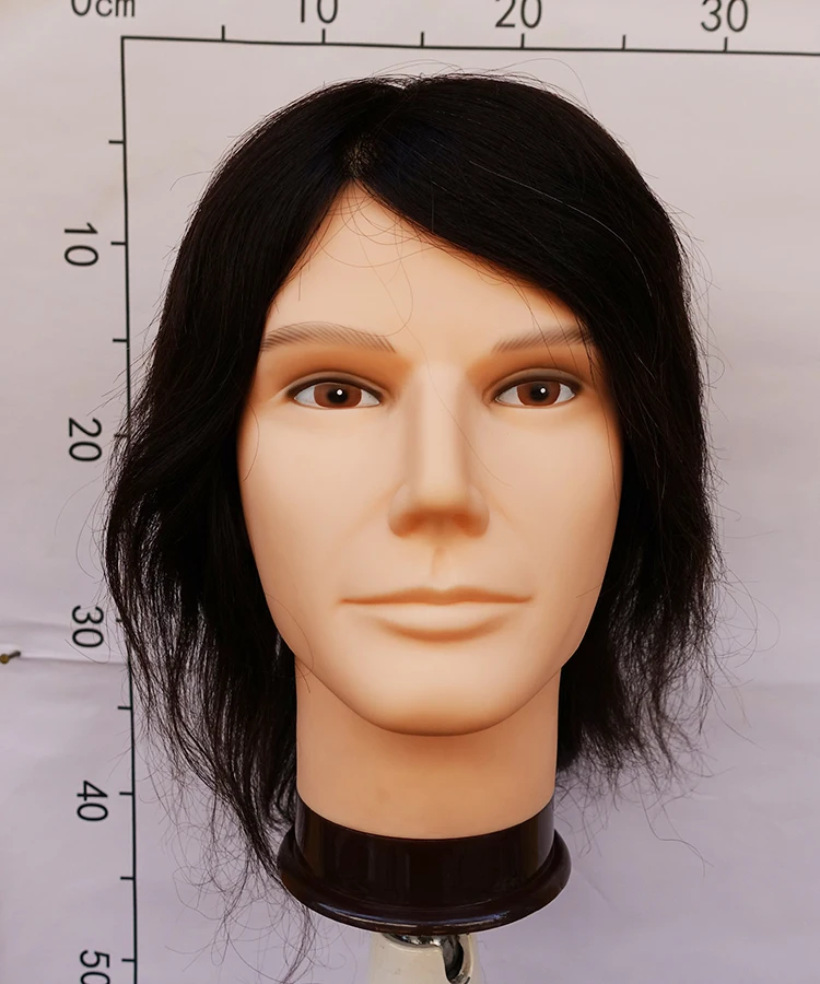 OMC Approved Male Mannequin Heads 100 human hair Brown Manikin for