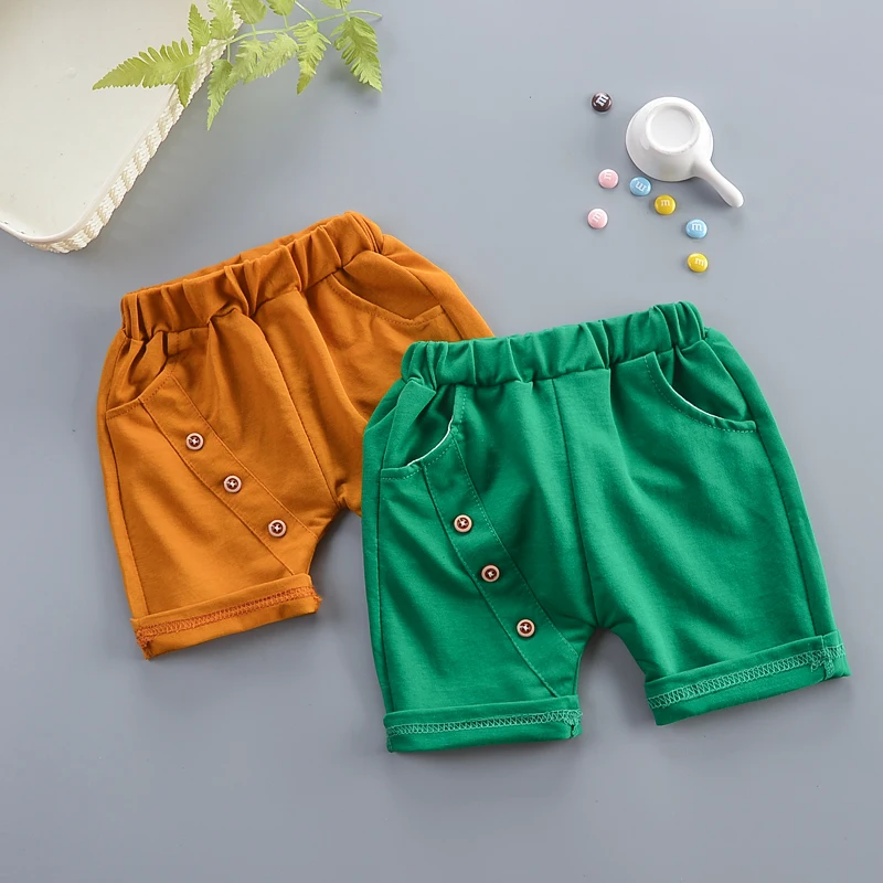 Baby Boys Button Design Short Pants 2019 New Fashion Candy Color Casual Beach Shorts For Newborn Summer Clothes |