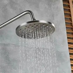 Матовый никель 8 "Круглый Showerhead вертикальный душ в ванную головы Ванная Комната Дождь опрыскиватель Ksd273