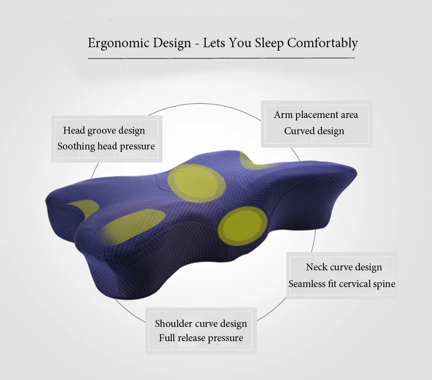 Постельные принадлежности в форме бабочки, подушки с эффектом памяти, ортопедические шейные подушки для шеи, забота о здоровье, медленный отскок, подушки для сна