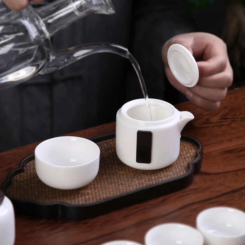  Chinese Travel Kung Fu Tea Set Ceramic Portable Teapot Porcelain Teaset Gaiwan Tea Cups of Tea Cere