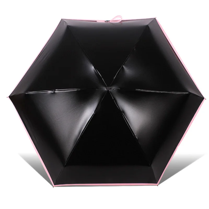 YADA Folding Small Mini Umbrella Parasol Rainy Pocket UV Five Umbrella For Women Men Anti-UV Black Coating Umbrellas Gifts YD105