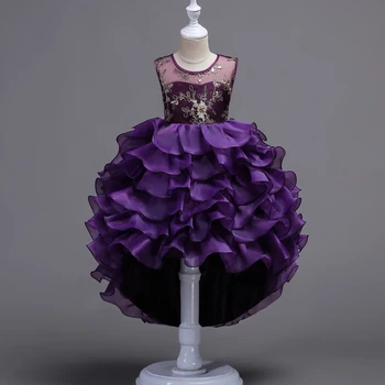 

Summer Flower Lace Girls Wedding Pageant Party Dresses Princess Formal Prom Gowns New Kid girl clothes