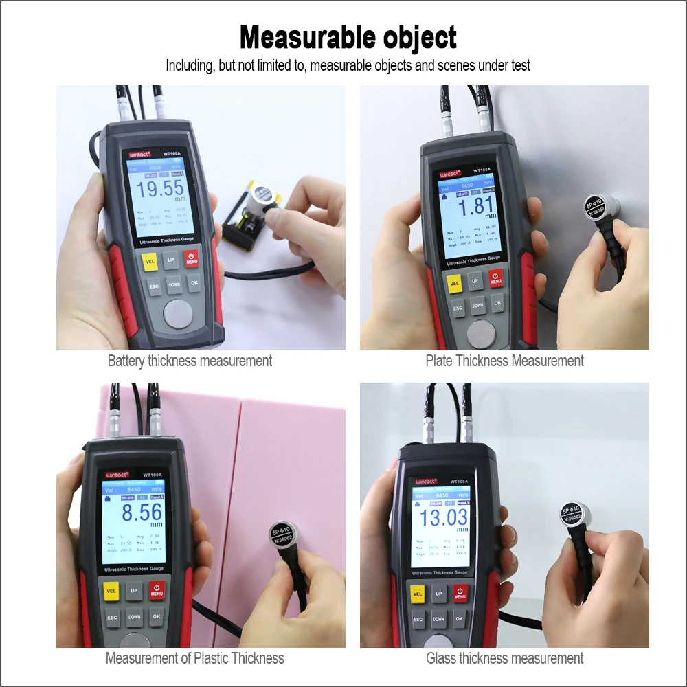Paint thickness gauge thickness gauge WINTACT Digital ultrasonic car paint thickness gauge meter Handheld thickness metal tester High precision coat meter