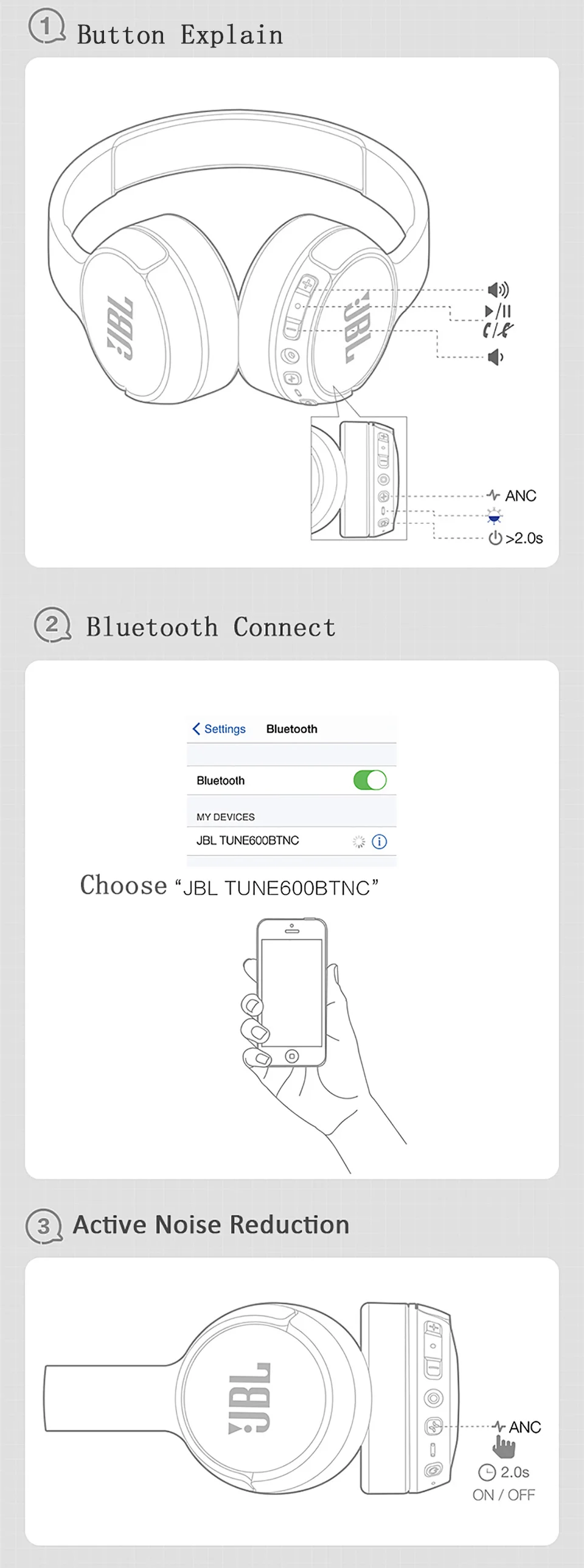 JBL T600BTNC шумоподавление беспроводные Bluetooth наушники игровая Спортивная Складная гарнитура чистый Бас Звук громкой связи с микрофоном