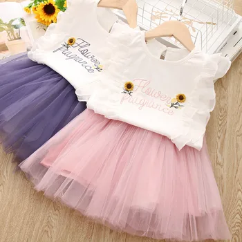 

Toddler Kids Baby Girl Princess Flower Lace Tulle Tutu Party Skirt Clothes Set