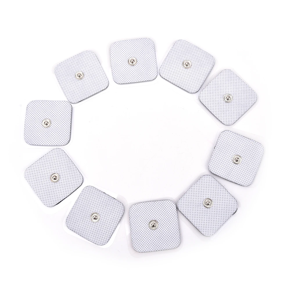 Self Adhesive replacement Electrode pad 10pcs square 4*4cm TENS non-woven for muscle stimulator Tens machine pads Braces Support