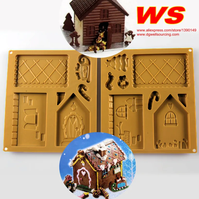 2pcs-Christmas-House-Silicone-chocolate-mold-Creative-cake-baking-mould-Gingerbread-House-cake-mold (1)_