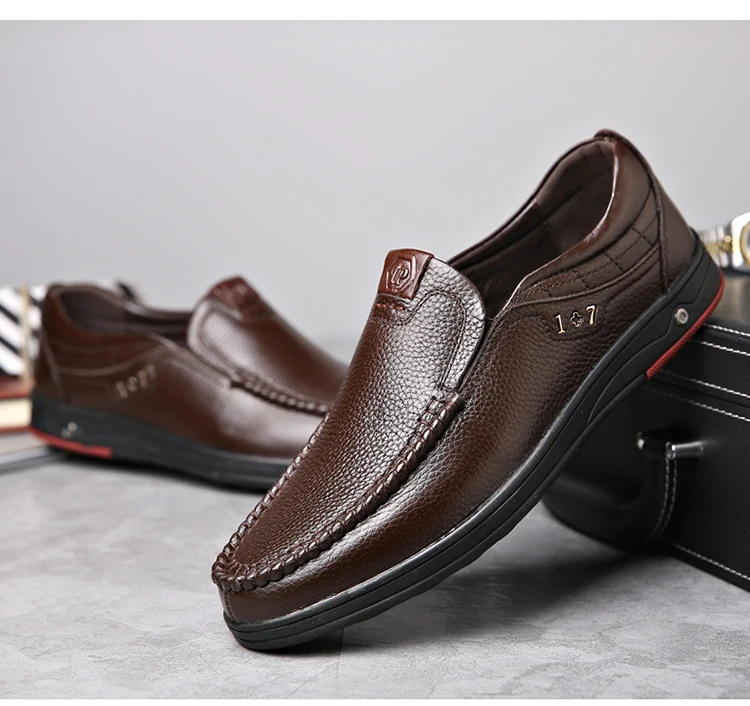 OSCO/Мужская обувь из натуральной кожи; удобная мужская повседневная обувь; мужская обувь на плоской подошве в деловом стиле; обувь без застежки; zapatos hombre