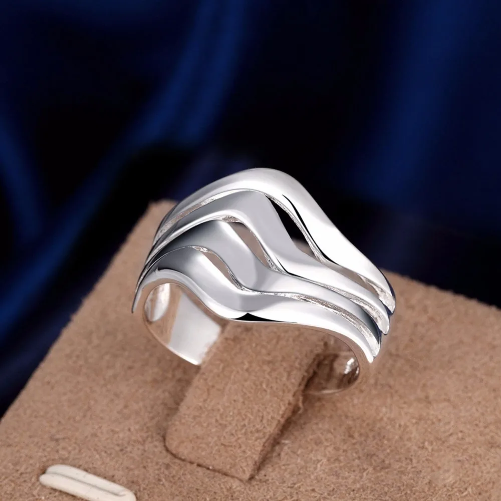 Рождественский подарок для женщин и девушек серебряное кольцо симпатичный свадебный подарок серебряное кольцо милое модное классическое ювелирное изделие Размер 8 R123