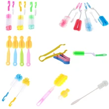 Многофункциональная щетка для детской бутылочки щетка для сосков вращающаяся на 360 градусов головка Чистящая поролоновая щетка для мытья кружек комплект для детей