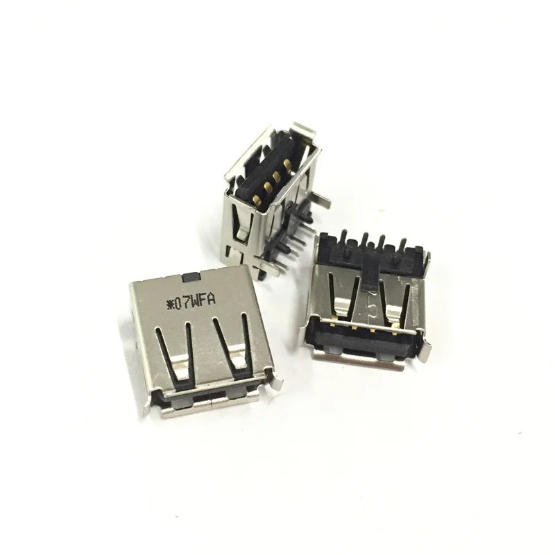 

10pcs USB 2.0 4Pin A Type Female Socket Connector 2 Feet 90 Degree Data Transmission Charging Plug