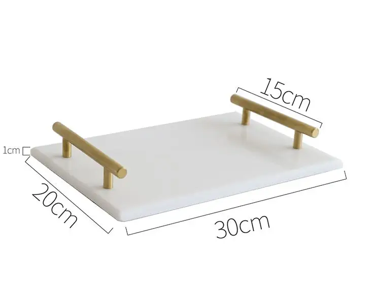 Европейский золотой ручкой мраморный поддон для хранения доска для хранения десерт тарелка суши тарелка натуральный - Цвет: A