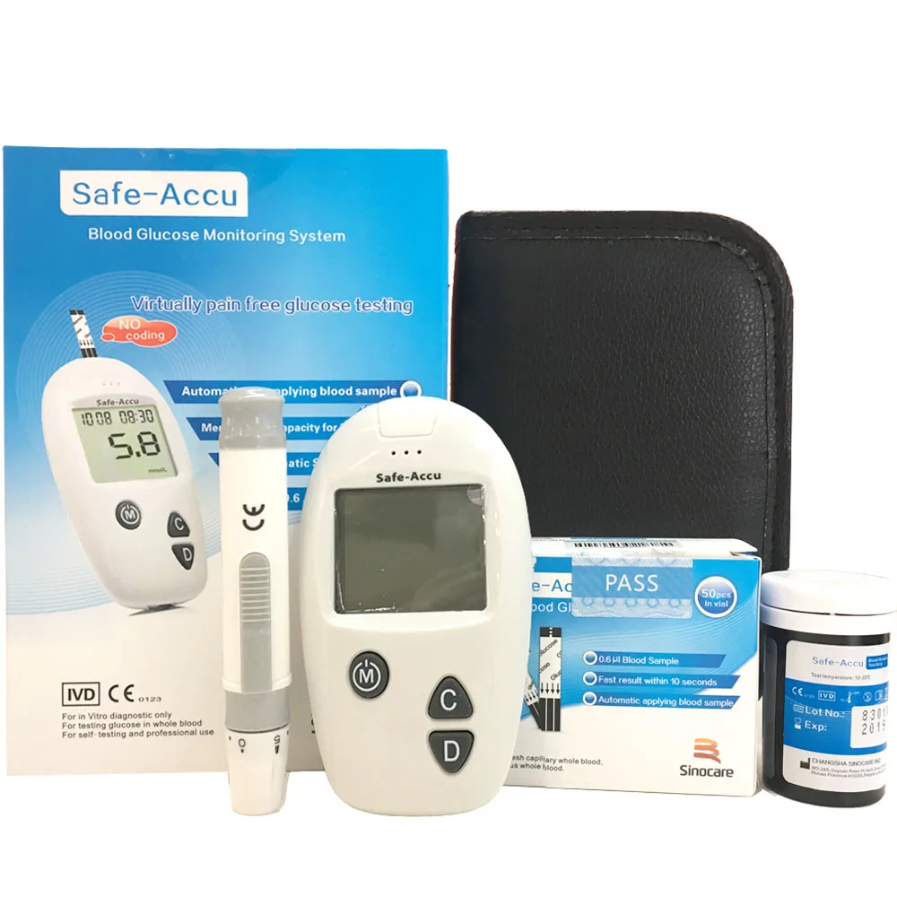 (Бесплатный электронный термометр) Sinocare Safe Accu измеритель уровня глюкозы в крови и