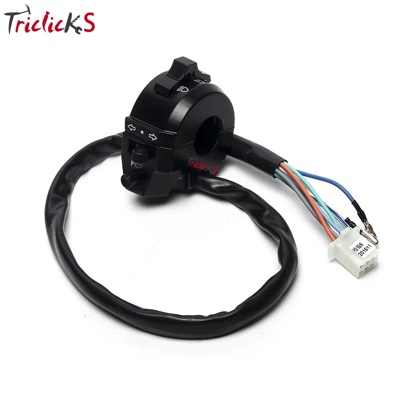 

Triclicks Universal 7/8" Handlebar Control Switch Motorcycle Controller Switches Turn Signal Indicator Headlight Horn Switch New