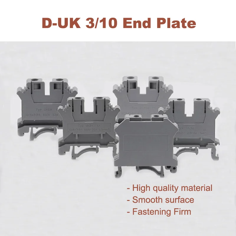 5/10 шт. D-UK3/10 терминалы Торцевая Пластина din-рейку винтовой Тип клемм UK-3N UK-5N UK-6N UK-10N перегородка разделитель спейсер cove