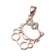 Милое ожерелье с кубическим цирконием hello kitty и подвеской, медные цепочки, колье для женщин, сделай сам Kettingen