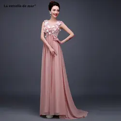 La estrella de mar vestido madrinha 2019 Новое сексуальное шифоновое платье с v-образным вырезом ALine розовое свадебное платье для беременных плюс размер