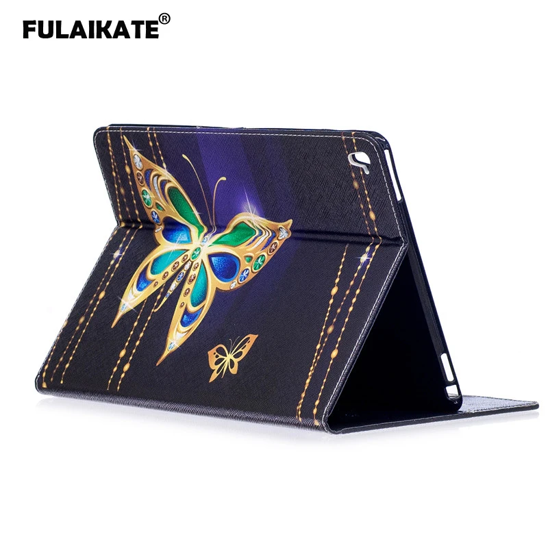 

FULAIKATE Color TPU For iPad Pro 9.7 inch Flip Case Cartoon Soft Back Cover Card Slot Stand Business Tablet Protective Cases