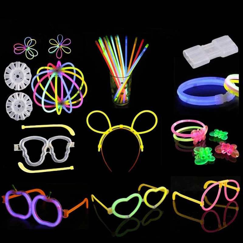 Neon for Wedding Party Bright In Dark Colorful Glow Sticks Party Fluorescence Light Glow Sticks Kids DIY Toy Bracelets Necklaces