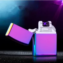 2pcs/lot 2017 Multiple color options electronic lighter isqueiro smoke cigarette tool with box USB arc plasma lighter gadgets