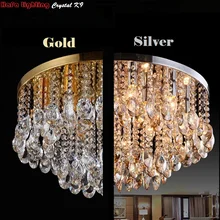 Round Crystal Ceiling Light For Living Room Indoor Lamp luminaria home decoration Crystal Ceiling Light Fixtures For Bedroom