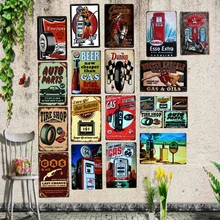 АЗС шин Винтаж Олово знак металлическая пластина для Уолл-Бар Ресторан Главная Книги по искусству мотор гараж декор из металла плакат A-3427