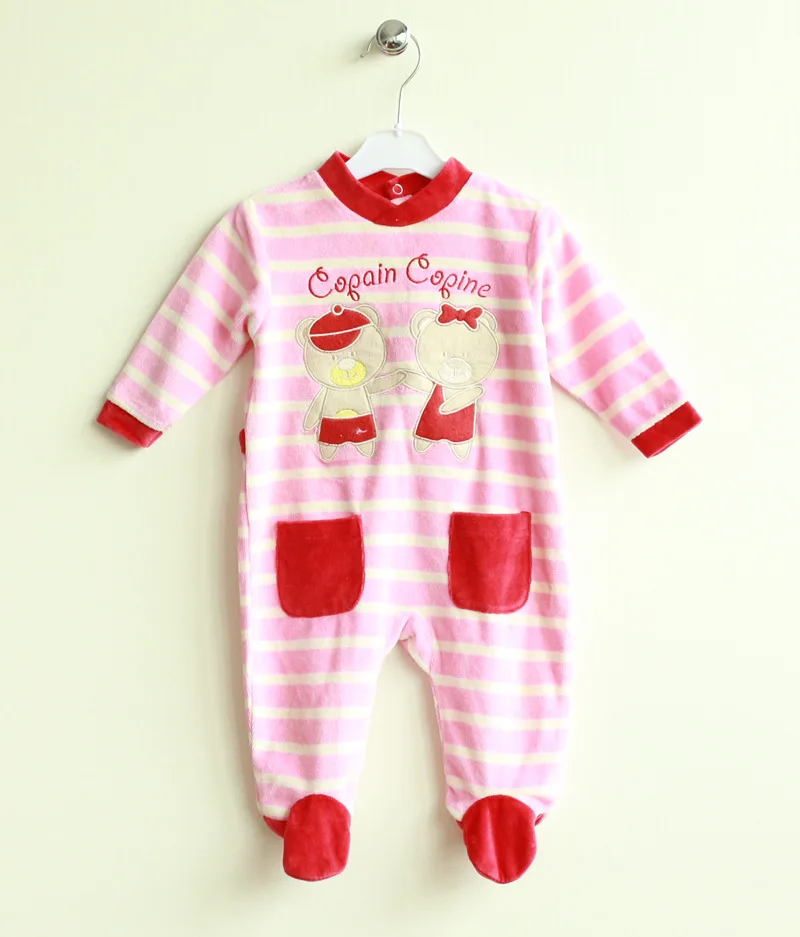 Baby Footies Onepieces Baby Clothing Mother & Kids Cotton Velvet Baby
