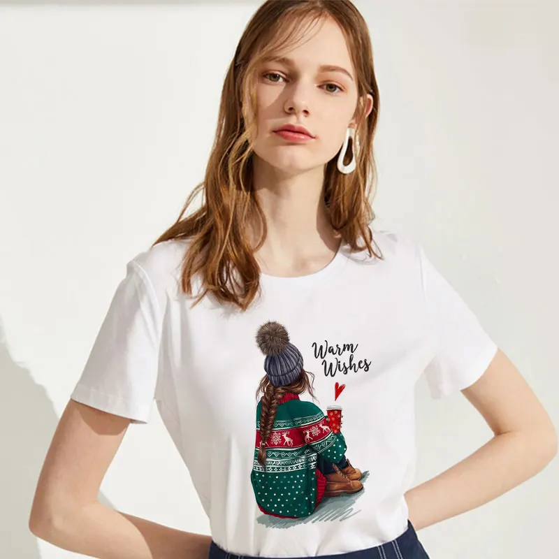 

Cute Street Girl Printing Tshirt 2019 Summer Short Sleeve Popular Female T-shirt Eisure Fashion Aesthetic Harajuku White T Shirt
